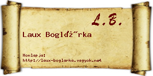 Laux Boglárka névjegykártya